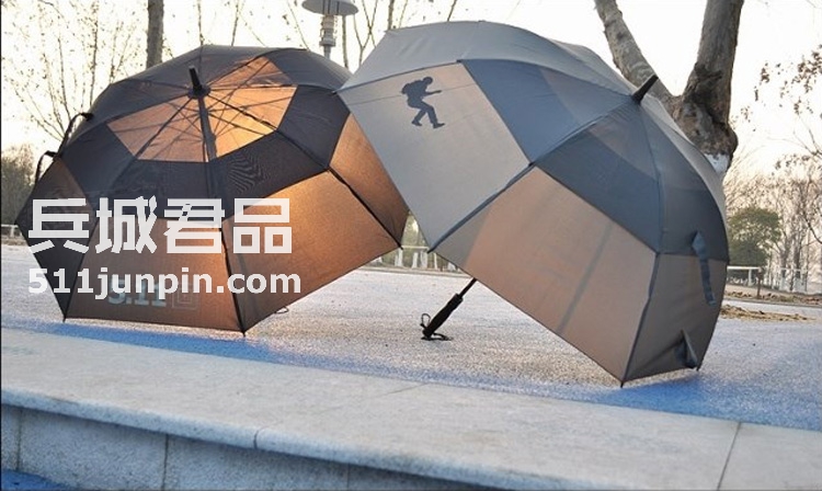美国5.11-50069 钛灰色双层超大遮阳雨伞