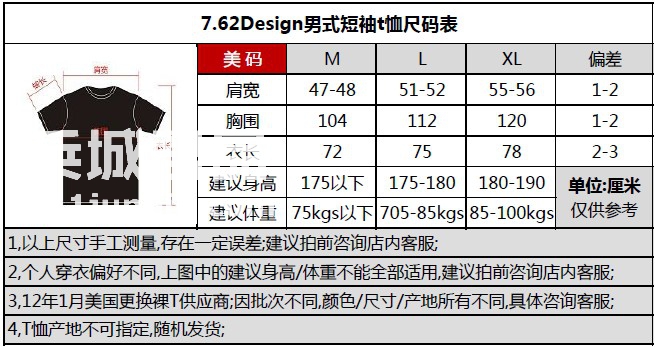美国正品7.62design男士短袖 军迷t恤衫 美国销量第一 双枪1394