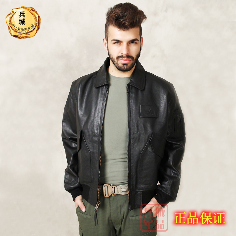 美国正品阿尔法Alpha CWU-45/P飞行员真皮衣 男骑士牛皮夹克