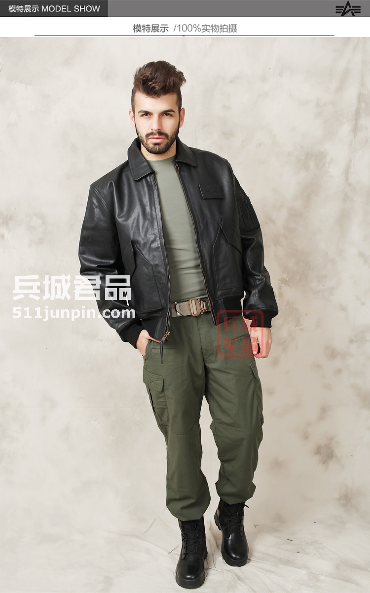 美国正品阿尔法Alpha CWU-45/P飞行员真皮衣 男骑士牛皮夹克