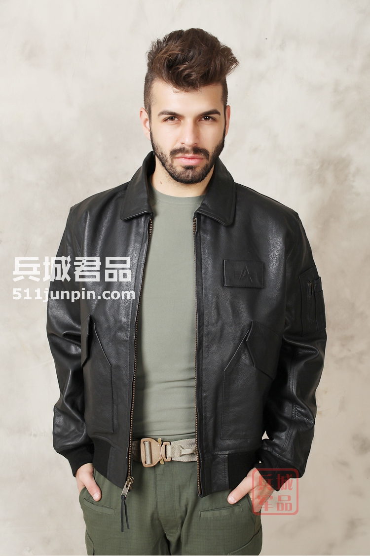 美国正品阿尔法Alpha CWU-45/P飞行员真皮衣 男骑士牛皮夹克