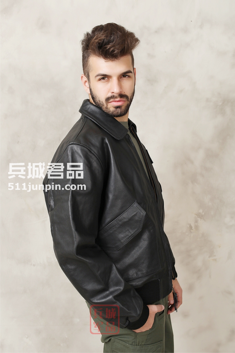 美国正品阿尔法Alpha CWU-45/P飞行员真皮衣 男骑士牛皮夹克