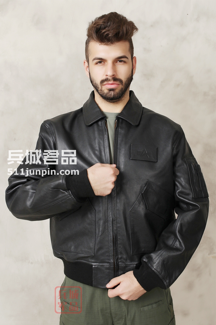 美国正品阿尔法Alpha CWU-45/P飞行员真皮衣 男骑士牛皮夹克