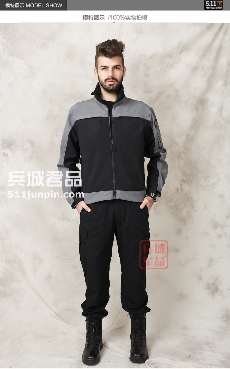 美国5.11正品 变色龙软壳 48099 男士保暖抓绒外套 511户外休闲衣