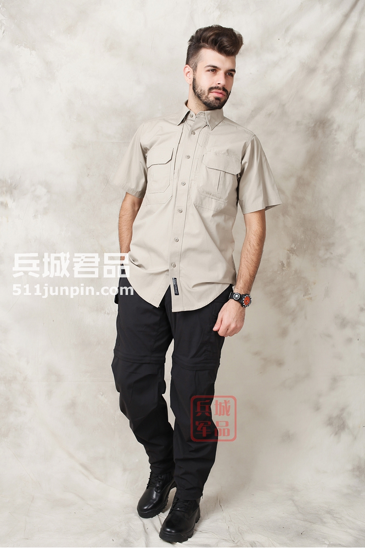 正品 美国5.11 71152 立领纯棉男士 511衬衫透气战术特勤休闲短袖
