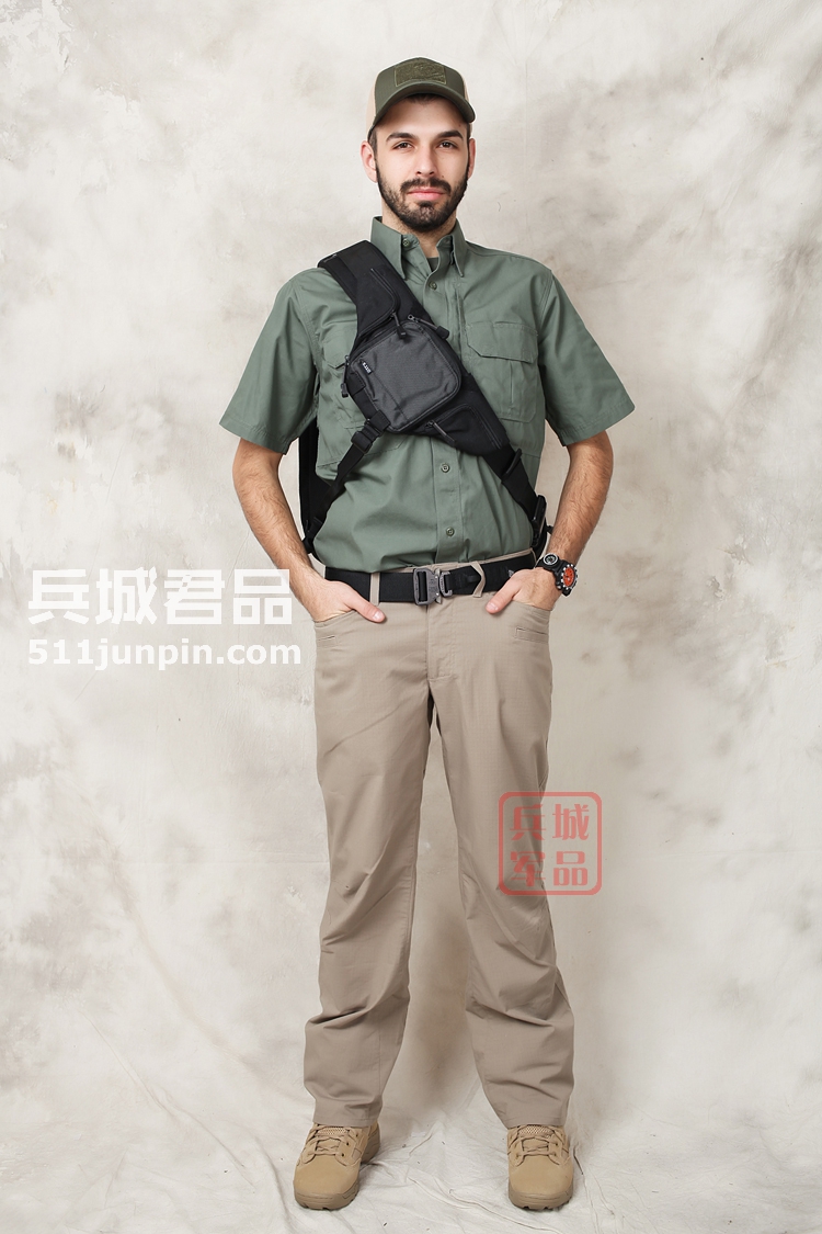 正品 美国5.11 71152 立领纯棉男士 511衬衫透气战术特勤休闲短袖