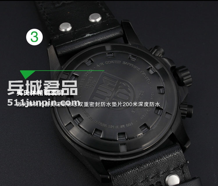 瑞士正品luminox鲁美诺斯1941.BO三针防水军表真皮表带商务表男表