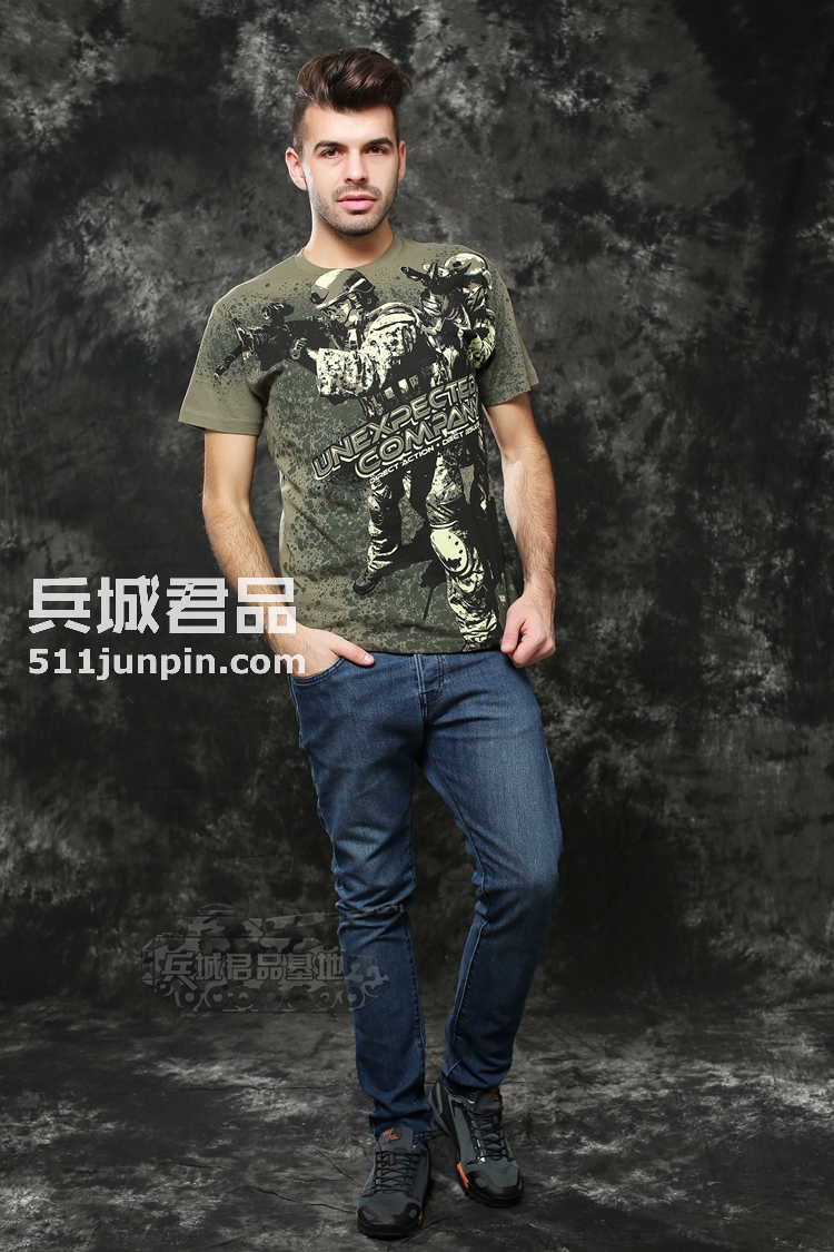 美国正品7.62design男士纯棉短袖 户外军迷情侣t恤 全副武装2430
