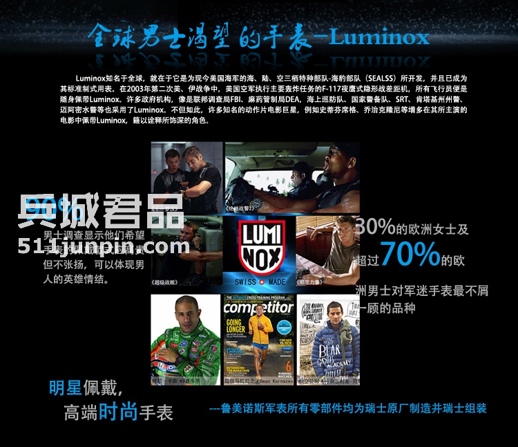 正品 Luminox鲁美诺斯5021 SXC太空 男式户外 25年自发光防水手表