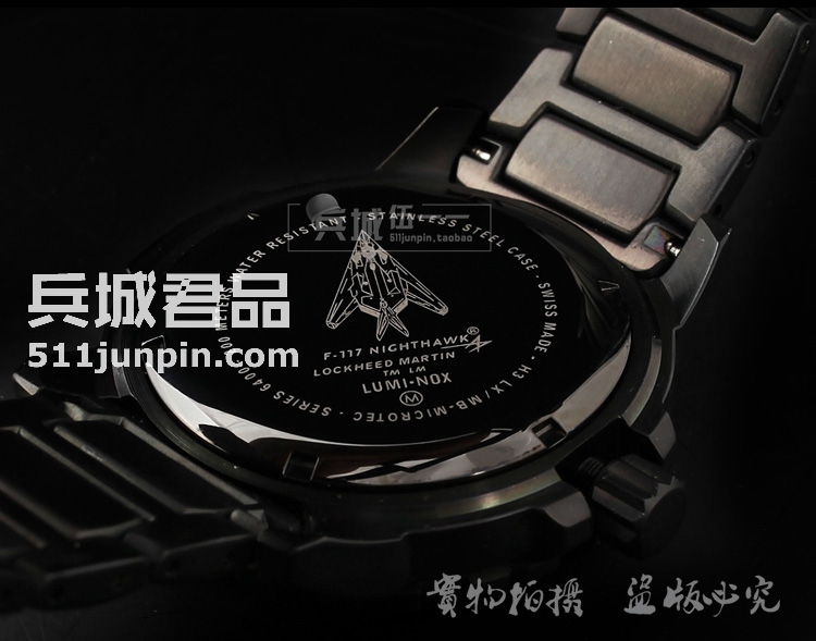 Luminox 鲁美诺斯男军表 F-117 6402夜鹰飞行员夜光潜水军表