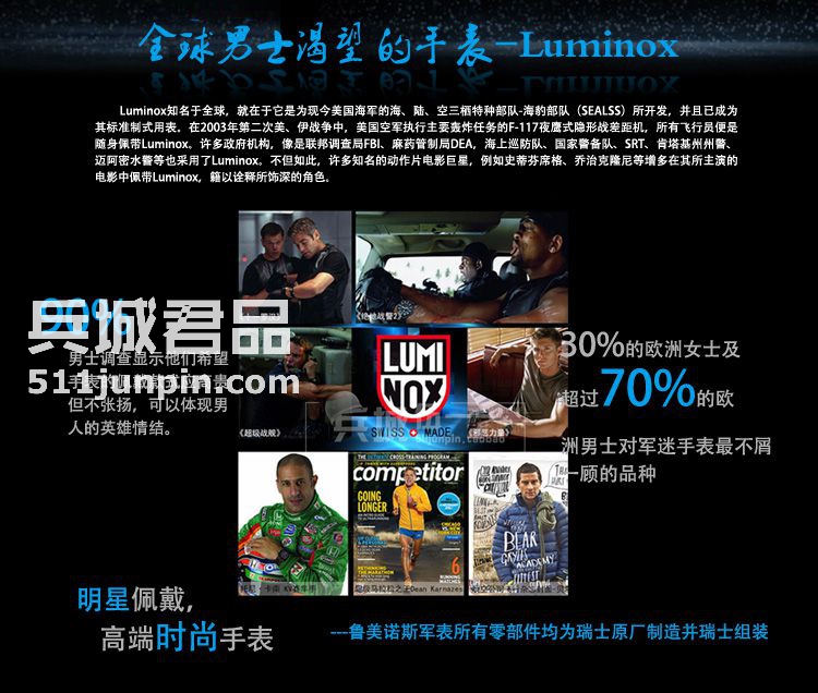 瑞士原装Luminox鲁美诺斯手表1925皮带军表男士手表军表防水夜光