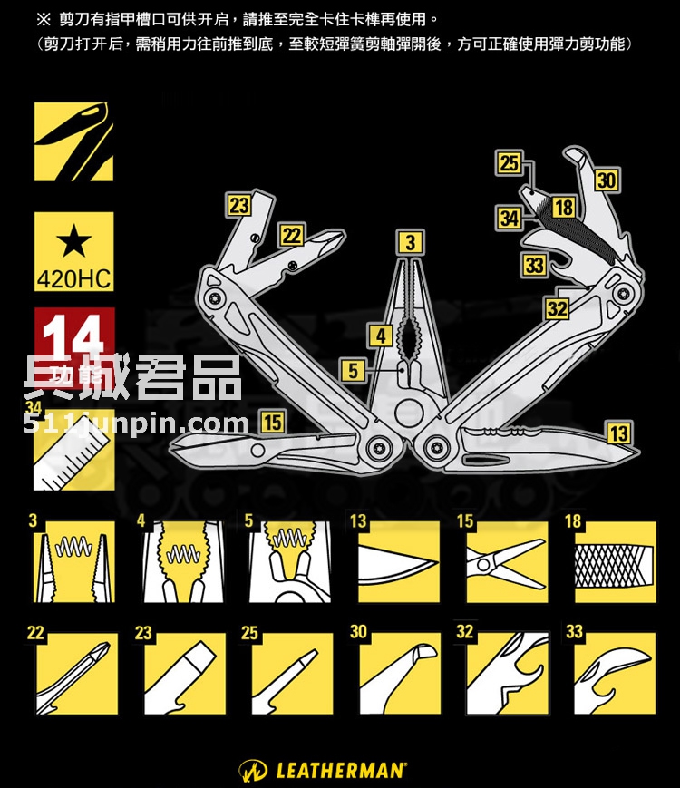 正品莱泽曼LEATHERMAN Wingman舵手 户外多功能组合工具钳831436