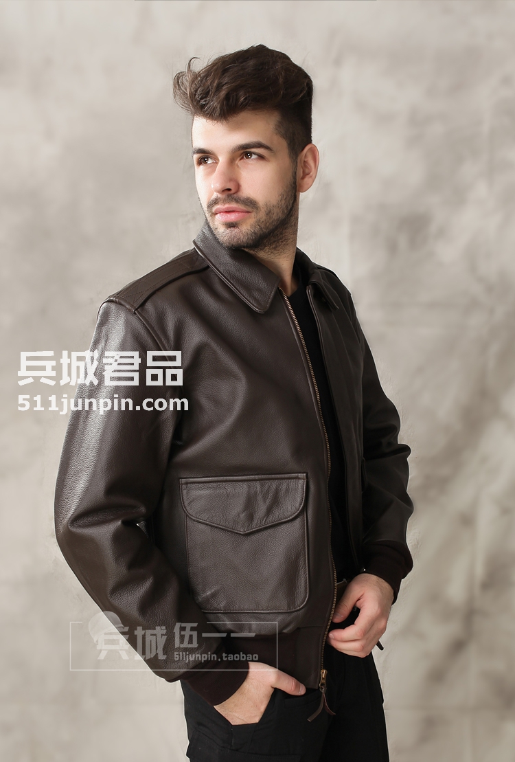 美国正品cockpit A2飞行员服 时尚机车皮衣羊皮夹克飞行夹克