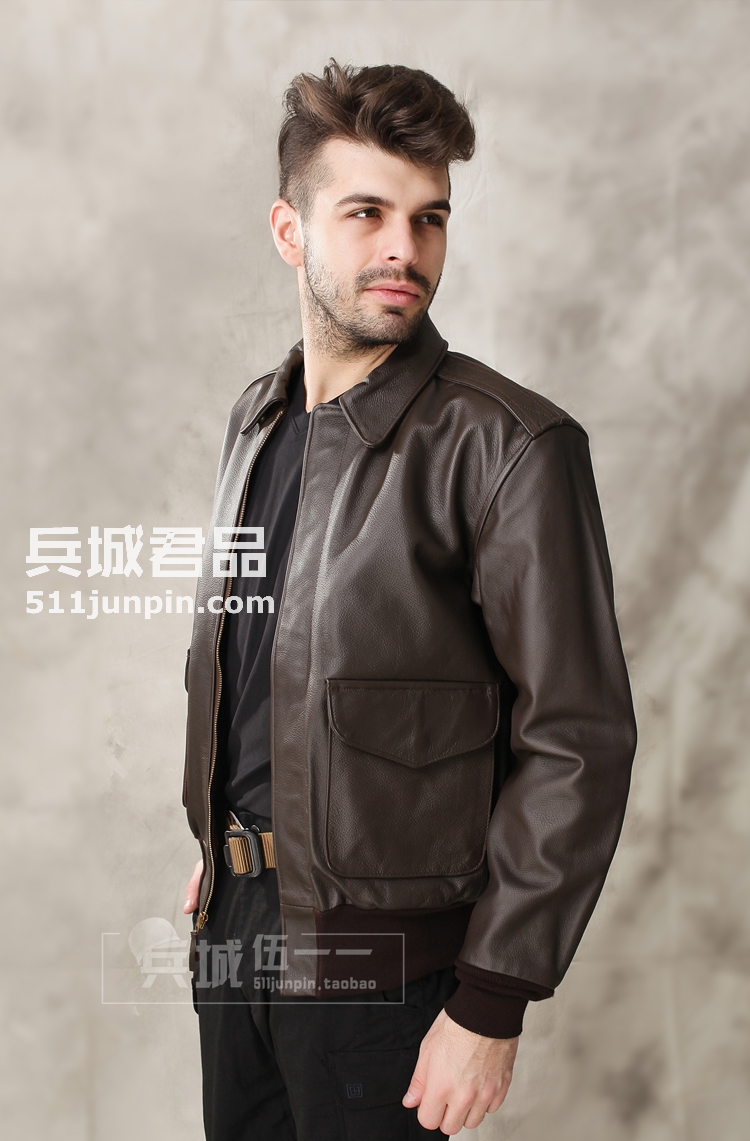 美国正品cockpit A2飞行员服 时尚机车皮衣羊皮夹克飞行夹克