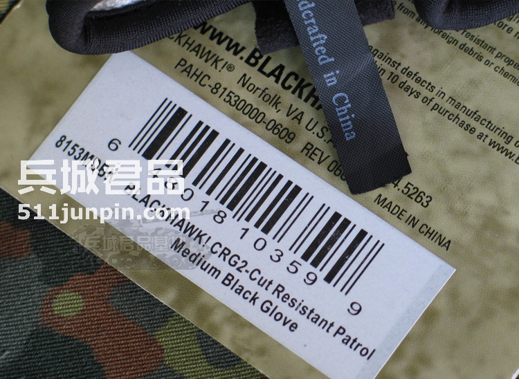 正品美国黑鹰BlackHawk CRG2防割巡逻手套 8153 高防割手套