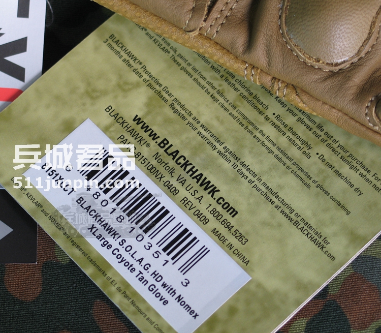 正品黑鹰 blackhawk S.O.L.A.G. HD NOMEX 8151战术手套格斗手套