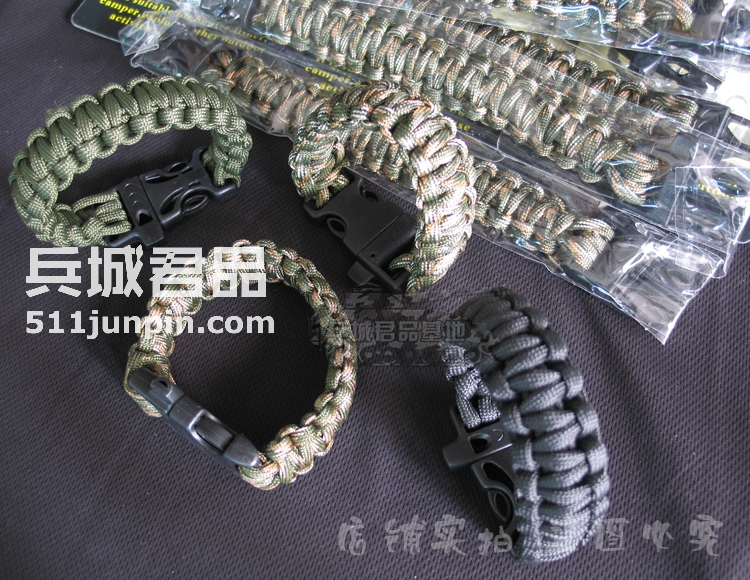 兵城多功能伞绳手链男女通用户外求生哨个性礼物多用途装备救生绳