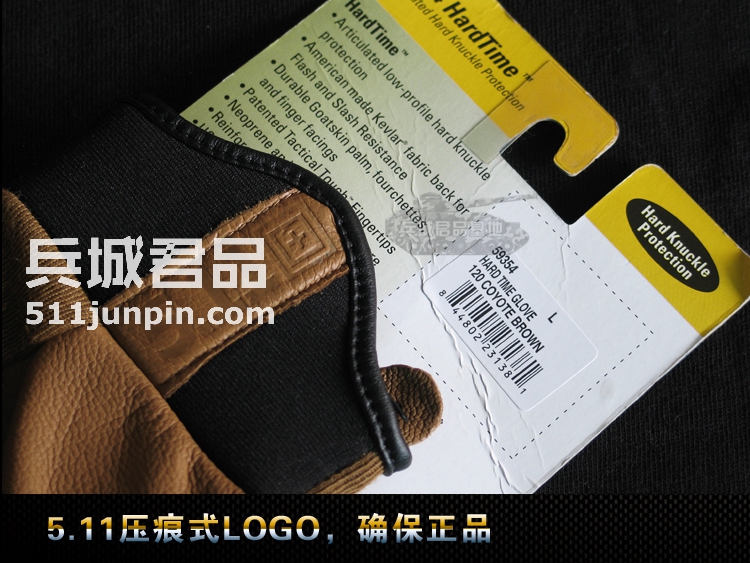 正品 美国5.11男士战术舒适硬壳手套 511全指山羊皮手套新品59354
