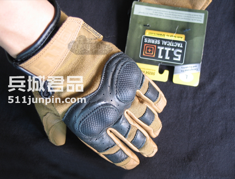 正品 美国5.11男士战术舒适硬壳手套 511全指山羊皮手套新品59354