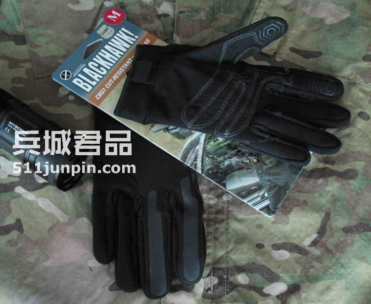 正品黑鹰Blackhawk CRG1 凯夫拉纤维耐割巡逻手套 特勤手套8152