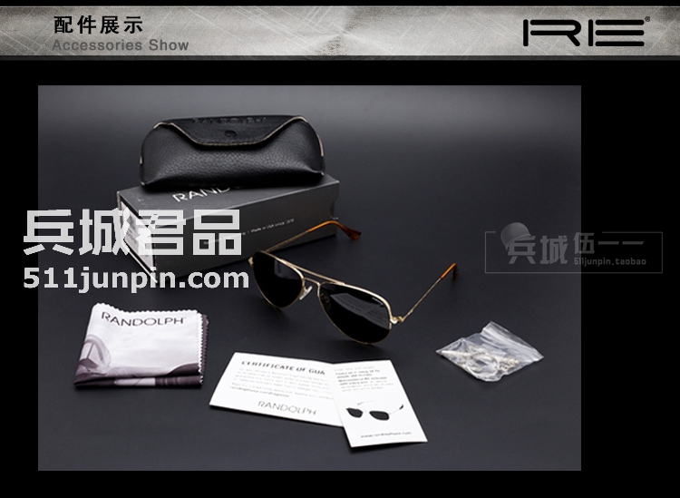 正品美国 Randolph兰道夫/蓝道夫/新款 太阳眼镜 弯臂PC镜偏光镜