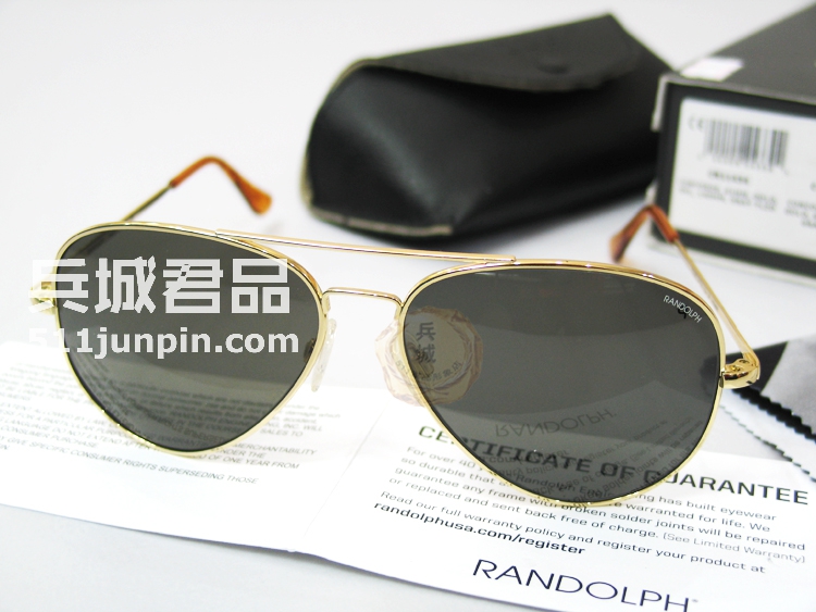 正品美国 Randolph兰道夫 协和机系列雷朋款 弯臂偏光镜 AGX镜片