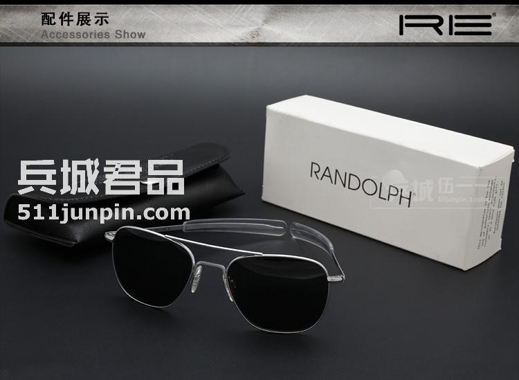 正品美国 RANDOLPH兰道夫 飞行员 墨镜 直柄 高档AGX镜 太阳镜