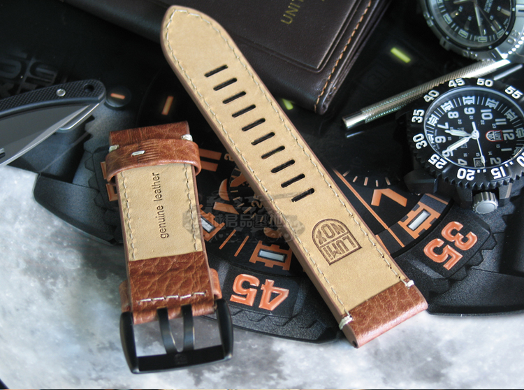 Luminox/雷美诺时 原装正品 18系列19系列黑色真皮户外运动表带