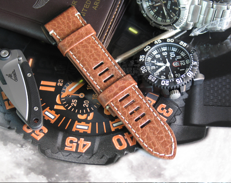 Luminox/雷美诺时 原装正品 18系列19系列黑色真皮户外运动表带