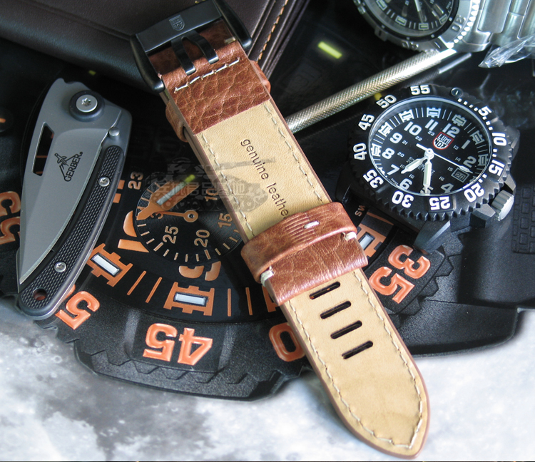Luminox/雷美诺时 原装正品 18系列19系列黑色真皮户外运动表带