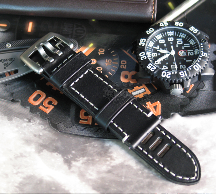 Luminox/雷美诺时 原装正品 18系列19系列黑色真皮户外运动表带