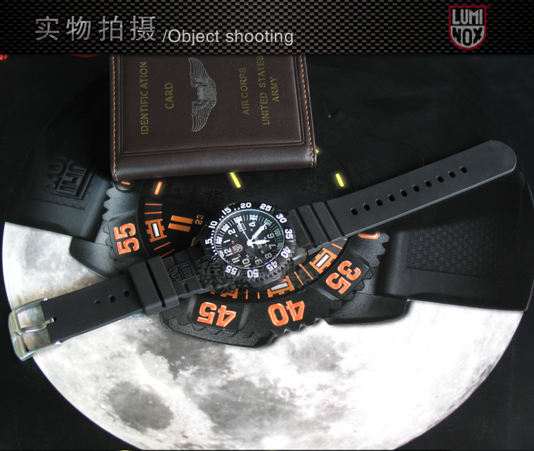 Luminox/雷美诺时 原装正品 3000系列黑色硅橡胶户外运动表带
