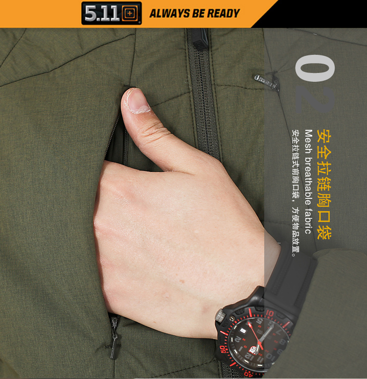 正品美国5.11 战术隔热P棉外套 男士修身轻量棉服作战夹克 78006
