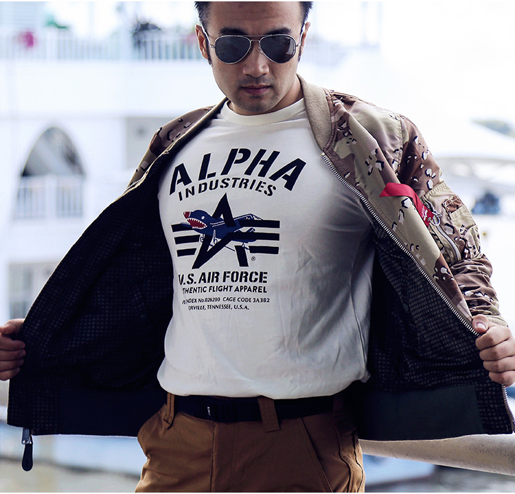 ALPHA INDUSTRIES 美国alpha男户外飞行夹克MA1修身版短款六色迷彩