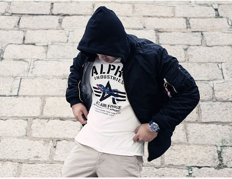 ALPHA INDUSTRIES 阿尔f法alpha卫衣连帽款夹克收腰防泼水ma1夹克外套