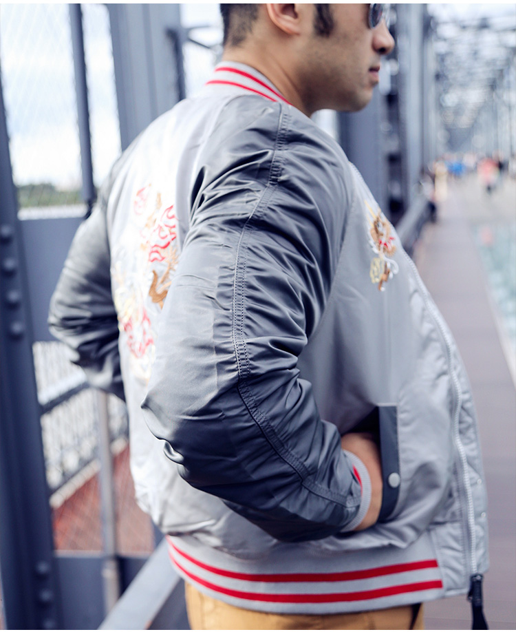 ALPHA INDUSTRIES alpha阿尔f法纪念龙腾MA1飞行夹克春季薄款双面外套