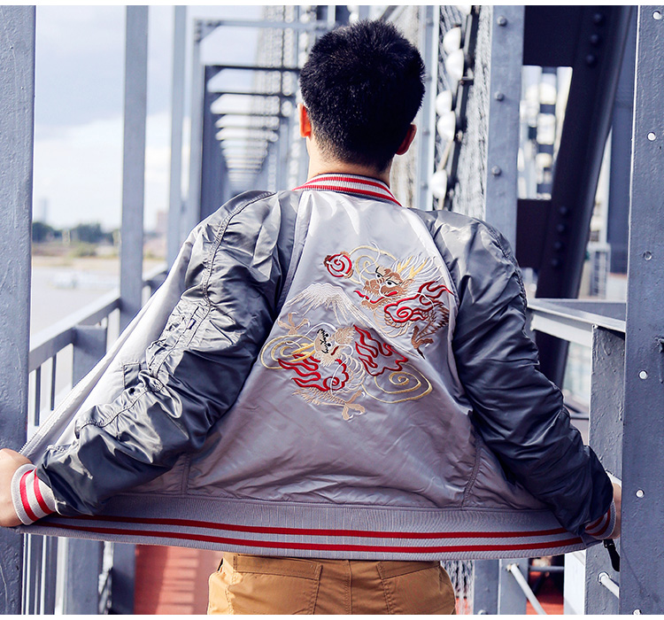 ALPHA INDUSTRIES alpha阿尔f法纪念龙腾MA1飞行夹克春季薄款双面外套