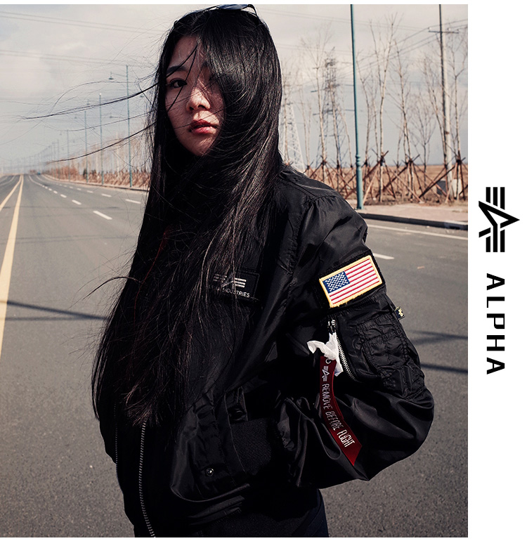 ALPHA INDUSTRIES 美国阿尔f法alpha立领FLEX带章防泼水ma1飞行夹克 弗雷斯