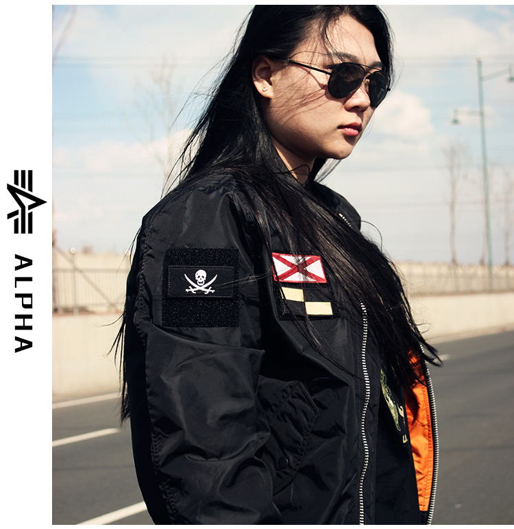 ALPHA INDUSTRIES 美国阿尔f法alpha立领FLEX带章防泼水ma1飞行夹克 弗雷斯