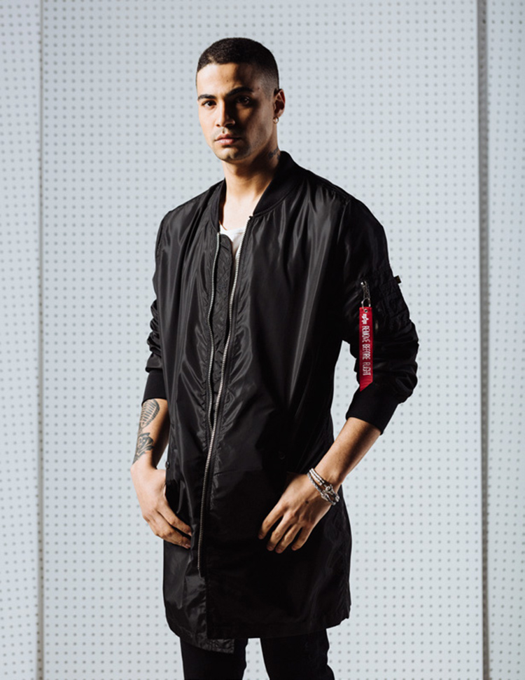 ALPHA INDUSTRIES 美国alpha阿尔f法加长版MA1飞行夹克春季薄款风衣
