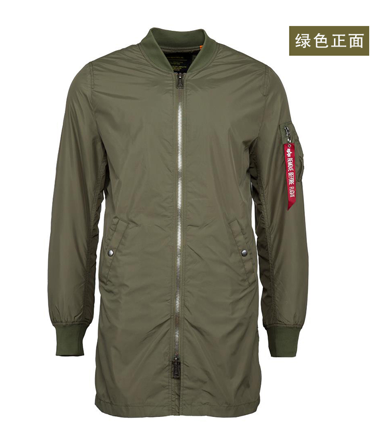 ALPHA INDUSTRIES 美国alpha阿尔f法加长版MA1飞行夹克春季薄款风衣