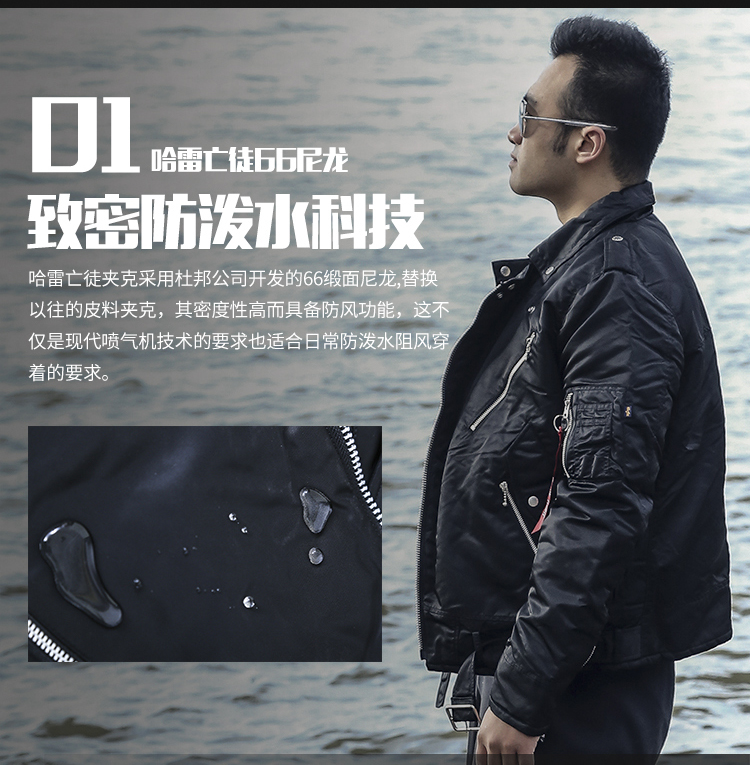 ALPHA INDUSTRIES 美国阿尔法工业alpha常规翻领机车收腰短款ma1飞行夹克