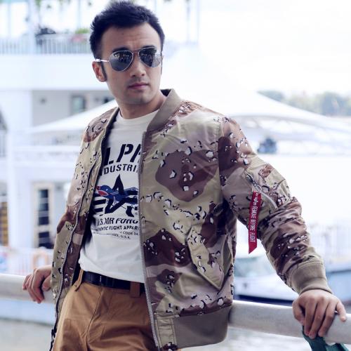ALPHA INDUSTRIES 美国alpha男户外飞行夹克MA1修身版短款六色迷彩